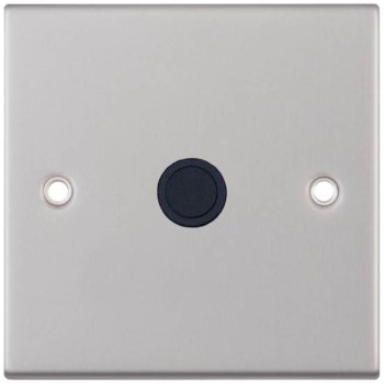 Selectric 5M Satin Chrome 20A Centre Entry Flex Outlet with Black Insert