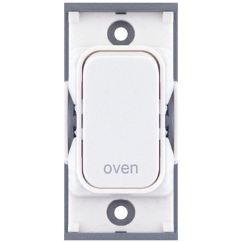 Selectric GRID360 White 20A DP Switch Module Marked ‘oven’ with White Insert
