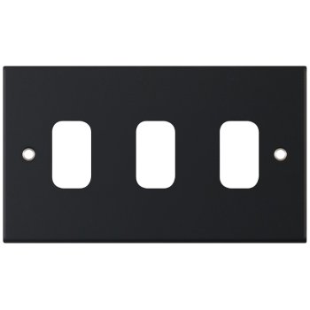 Selectric 5M GRID360 Matt Black 3 Gang Faceplate