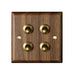 Caradok 4 Gang 2 Way Walnut Wood Toggle Switch Toggle Switch Caradok - Sparks Warehouse