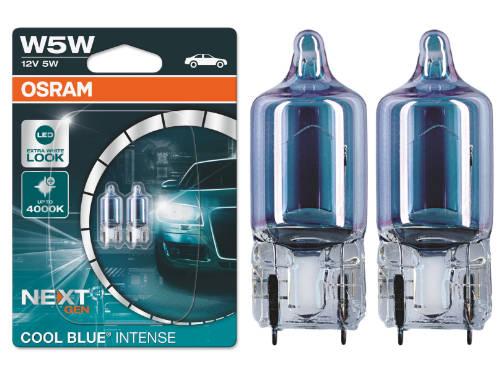 Osram 2825CBN-02B  5W  12V Cool Blue Intense Next Gen W5W (501)  2 Number Plate Bulbs