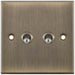 Selectric 5M Antique Brass 2 Gang 10A 2 Way Toggle Switch