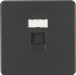 Knightsbridge SFC6AT Screwless RJ45 network outlet - Anthracite Knightsbridge Screwless Flat Plate Anthracite Knightsbridge - Sparks Warehouse