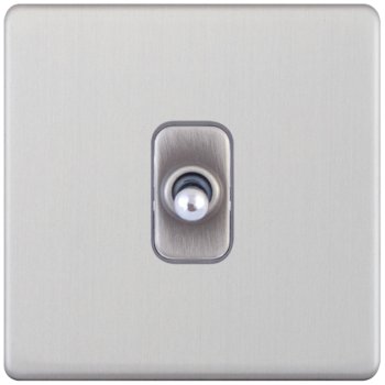 Selectric 5M-Plus Screwless Satin Chrome 1 Gang 10A Intermediate Toggle Switch