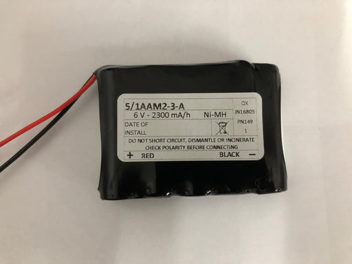 5/1AAM2-3-A 6v 2300mA NI-MH  Side by Side with leads Emergency Batteries Easy Control Gear - Easy Control Gear