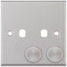 Selectric 7M-Pro Satin Chrome 1 Gang Twin Aperture Dimmer Plate with Matching Knobs