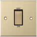 Selectric 5M Satin Brass 1 Gang 45A DP Switch with Black Insert