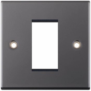 Selectric 5M Black Nickel 1 Gang Euro Plate with Single Aperture