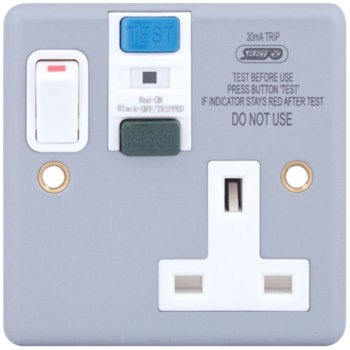 Selectric Metal Clad 1 Gang 13A DP Switched RCD Socket