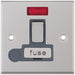 Selectric 7M-Pro Satin Chrome 13A DP Switched Fused Connection Unit with Flex Outlet, Neon, and Grey Insert