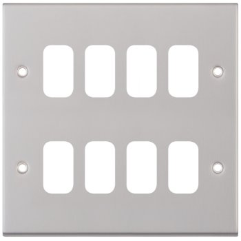 Selectric 7M-Pro GRID360 Satin Chrome 8 Gang Faceplate