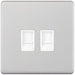 Selectric 5M-Plus Satin Chrome 2 Gang RJ45 Socket with White Insert