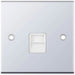 Selectric 5M Polished Chrome 1 Gang Telephone Secondary Socket with White Insert