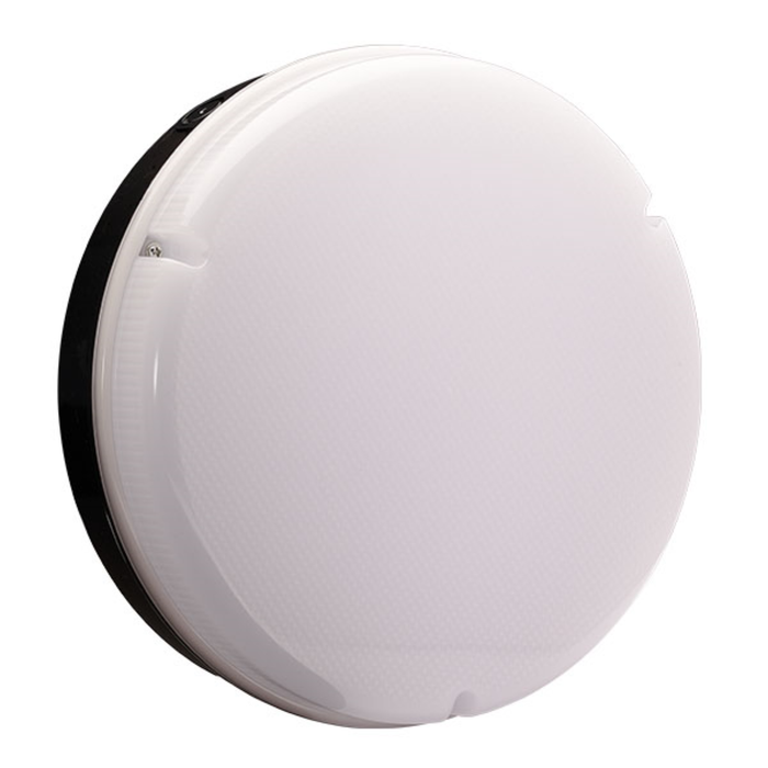 Utilita Bulkhead, Utilita LED Round 4000K, 9W 900lm 240V, Black - 10812
