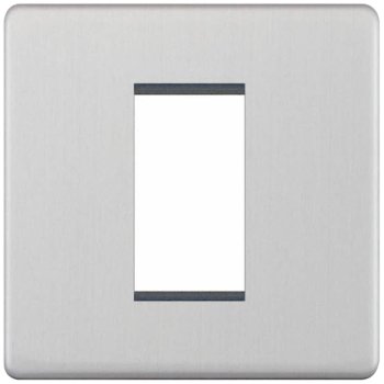 Selectric 5M-Plus Satin Chrome 1 Gang Euro Plate with Single Aperture