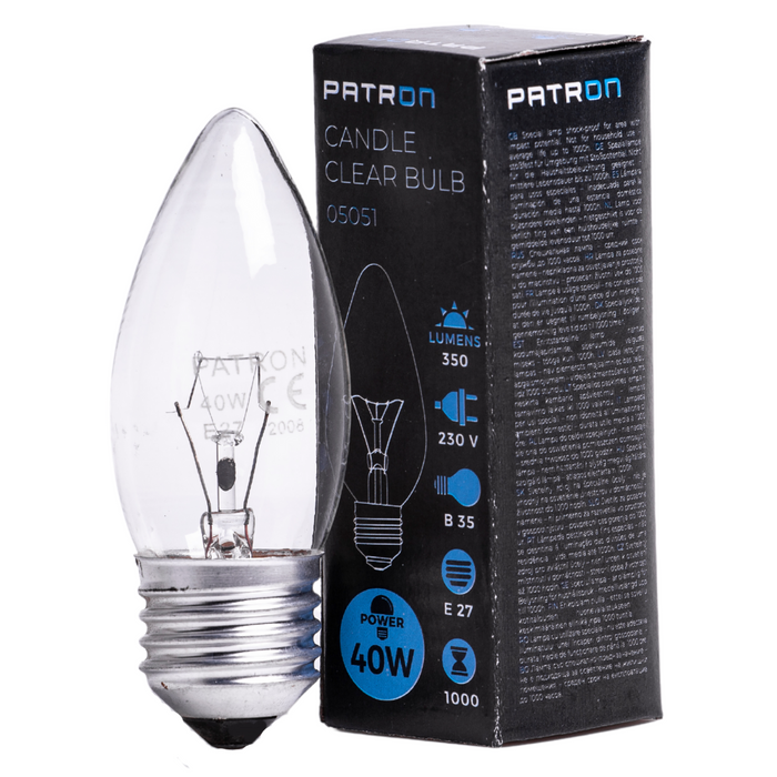 Patron - 05051 Incandescent Bulb E27 40W B35 230V CL