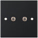Selectric 5M Matt Black 2 Gang Satellite Socket with Black Insert