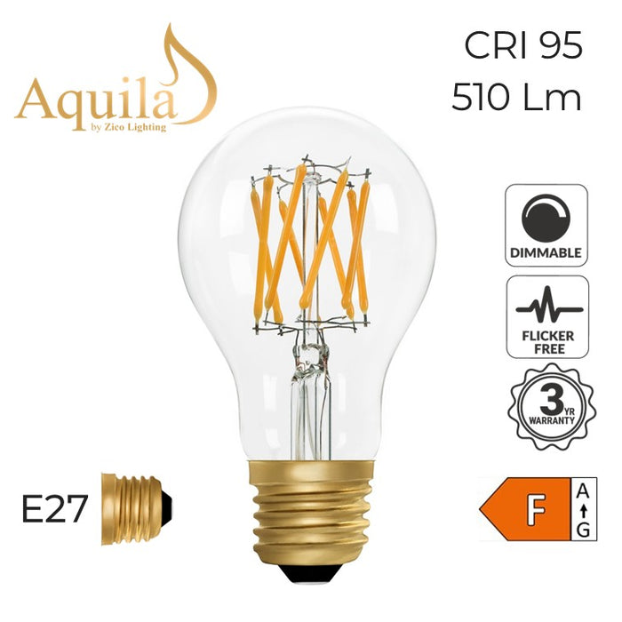 Zico GLS A60 Clear 6W 2200K E27 Light Bulb Dimmable