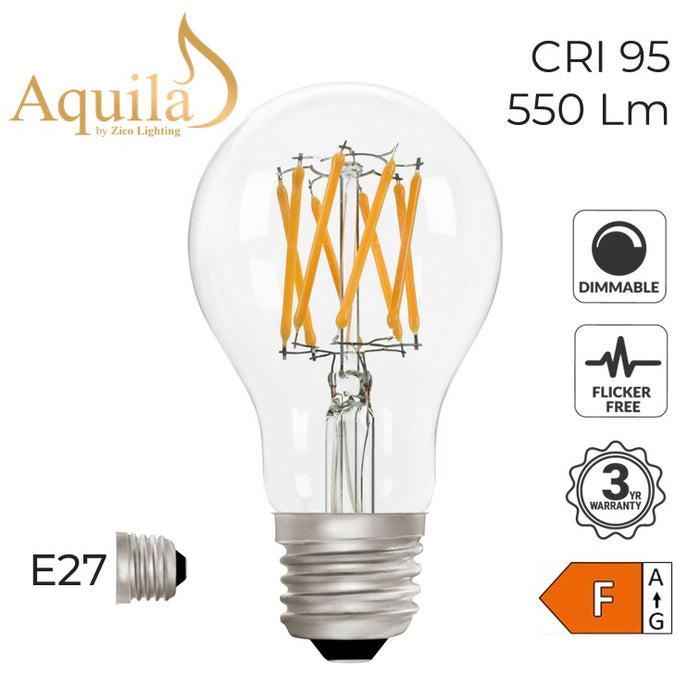 Zico GLS A60 Clear 6W 2700K E27 Light Bulb Dimmable