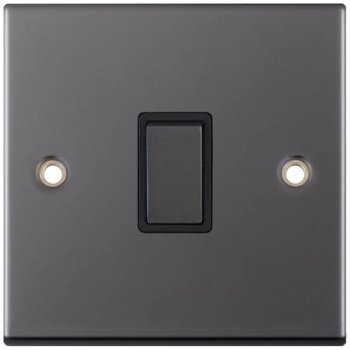 Selectric 5M Black Nickel 1 Gang 20A DP Switch with Black Insert