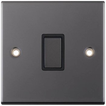 Selectric 5M Black Nickel 1 Gang 20A DP Switch with Black Insert
