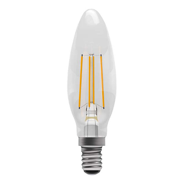 Bell 60210 Aztex 4W LED CRI90 Filament Candle Dimmable - SES, Clear, 2200K 320lm - DISCONTINUED