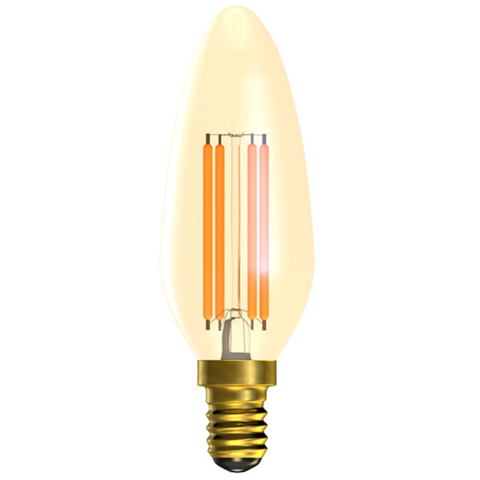 Bell Lamp, LED Vintage Amber Candle SES/S14, 3.3W 365lm 240V, 2200K - 60809