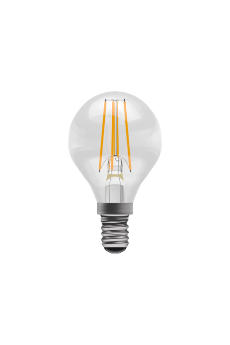Bell 60742 3.3W LED Filament Clear Round Dimmable  - SES, 2700K 470lm