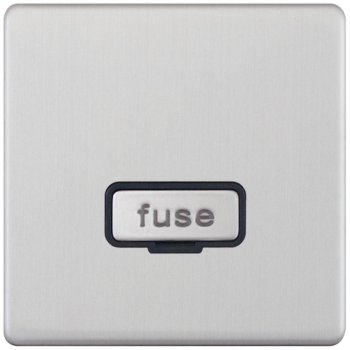 Selectric 5M-Plus Satin Chrome 13A Fused Connection Unit with Black Insert