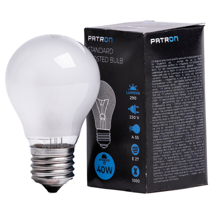 Patron - 05278 Incandescent Bulb E27 40W A55 230V FR