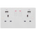 Selectric Smooth 2 Gang 13A Switched Socket with USB Outlet