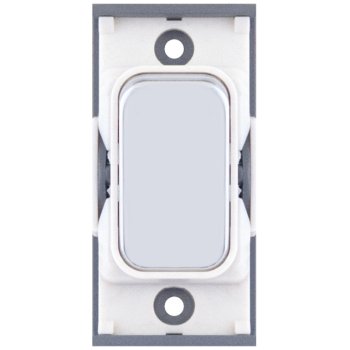 Selectric GRID360 Polished Chrome 20A 1 Way Switch Module with White Insert