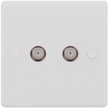 Selectric Smooth 2 Gang Satellite Socket