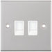Selectric 5M Satin Chrome 2 Gang RJ45 Data Socket with White Insert