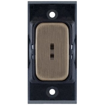 Selectric GRID360 Antique Brass 10A DP Keyswitch Module with Black Insert