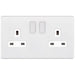 Selectric 5M-Plus Matt White 2 Gang 13A DP Switched Socket with White Insert