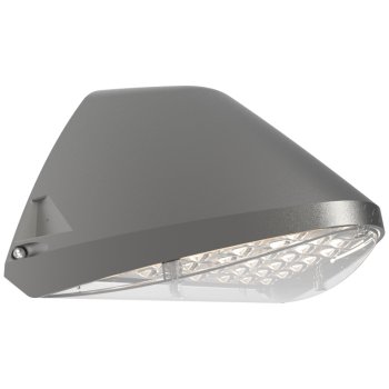 Ansell Lighting AWOLF/SG/SM3/PC  Wolf Multi-Wattage CCT Selectable Silver Grey LED Wallpack - Emergency, Self-Test, Photocell