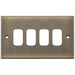 Selectric 5M GRID360 Antique Brass 4 Gang Faceplate