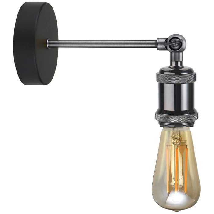 Retro Wall Light, Vintage ES, 240V, Gunmetal Black - 10320