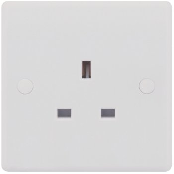 Selectric Smooth 1 Gang 13A Unswitched Socket