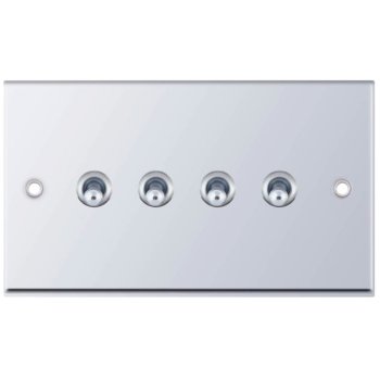 Selectric 7M-Pro Polished Chrome 4 Gang 10A 2 Way Toggle Switch