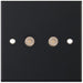 Selectric 5M Matt Black 2 Gang TV/FM Socket with Black Insert
