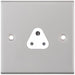 Selectric 5M Satin Chrome 1 Gang 2A Round Pin Socket with White Insert