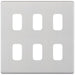Selectric 5M-Plus GRID360 Satin Chrome 6 Gang Faceplate