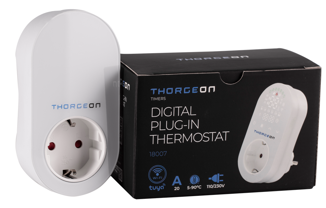 Thorgeon - 18007 Digital Wi-Fi Plug-In Thermostat White