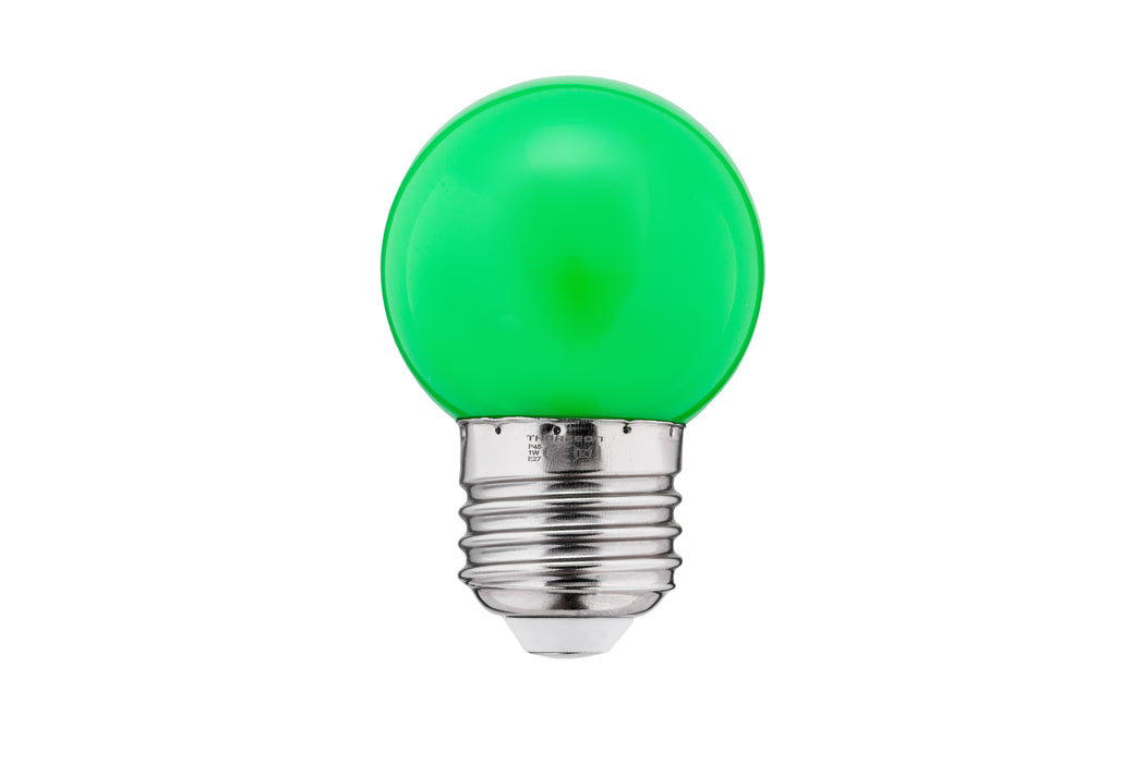 Thorgeon - 05239 LED Color Bulb 1W E27 G45 240V 20Lm PC green