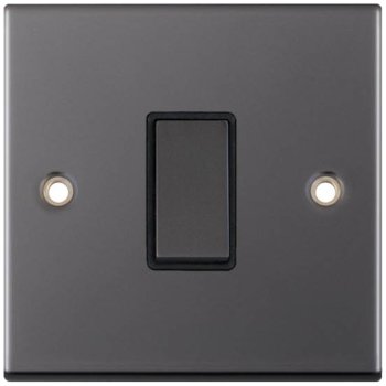 Selectric 5M Black Nickel 1 Gang 10A Intermediate Switch with Black Insert