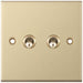 Selectric 5M Satin Brass 2 Gang 10A 2 Way Toggle Switch
