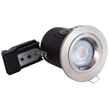 Selectric PushGlo Die-Cast Steel 50W Fixed GU10 Downlight with Satin Chrome Bezel