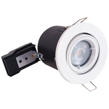 Selectric PushGlo Die-Cast Steel 50W Adjustable GU10 Downlight with White Bezel